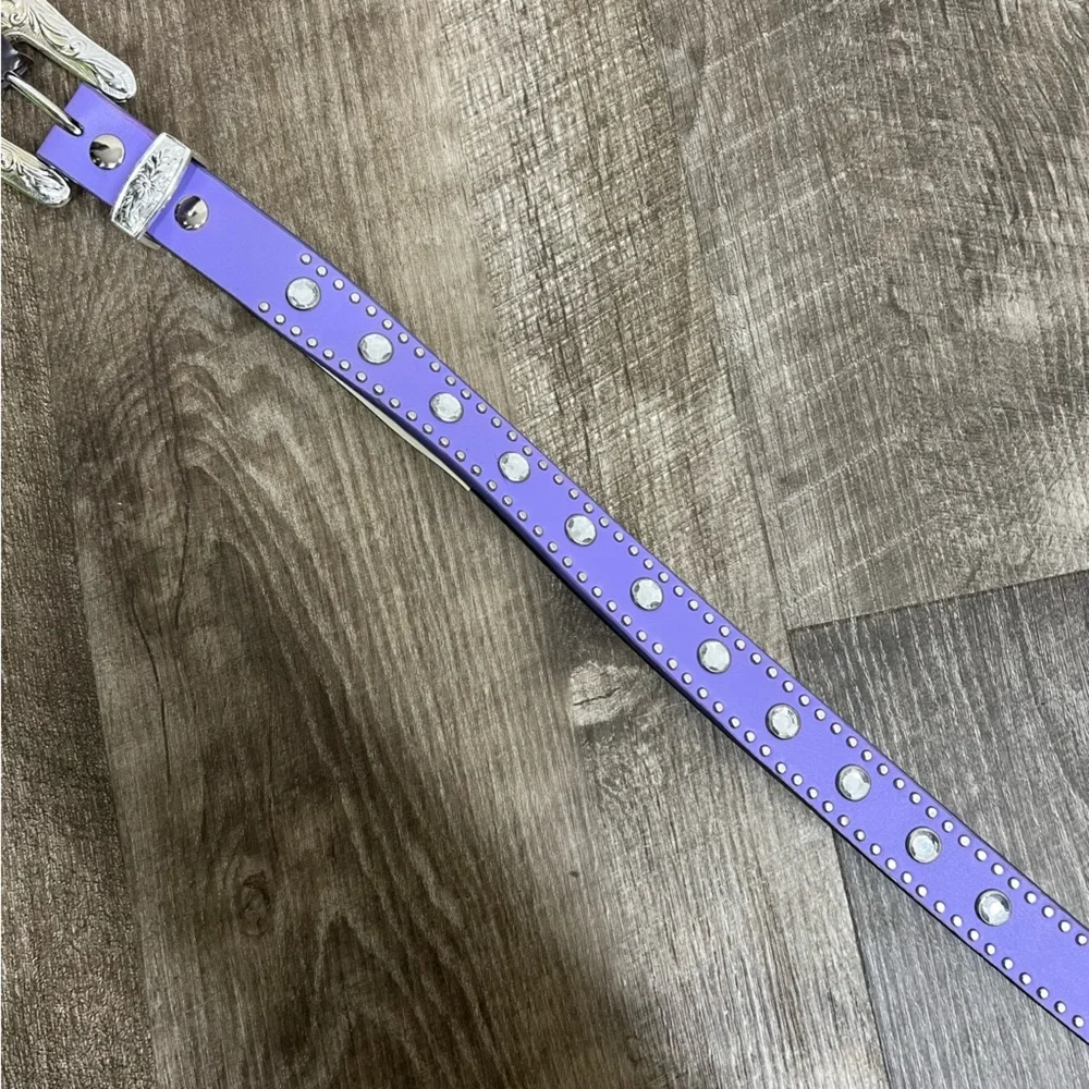Nocona Purple Rhinestone Embellished Belt